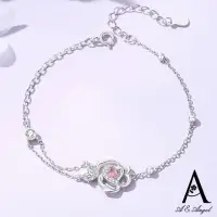 在飛比找momo購物網優惠-【ANGEL】心動玫瑰法式復古清新晶鑽手鍊(銀色)