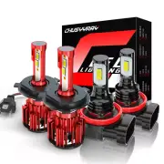 For Smart Fortwo 2016 - 2018 LED Headlight Fog Lights High Low Dual Beam Bulbs (for: Smart)