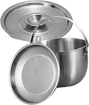 WATIIFUFU Stainless Steel Oil Pot Oil Storage Grease Container with Lid Cooking Oil Strainer Pot Oil Strainer Storage Can Filtered Oil Jug Grease Can Bacon Grease Container Ghee Container