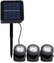 Solar Spot Lights Outdoor, 18 LED Waterproof Pond Light Solar Spotlight Underwater Light Security Lighting Dark Sensing Auto On/Off Adjustable Lighting Angle, for Outdoor Lawn Fish Tank Pool (3 Pack)