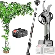 Cordless electric pruning shears with pole extensible, electric garden scissors with lithium battery of 4500mah, branch cutter of up to 50mm,1 battery