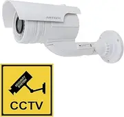 Aexit (Electronic security) CCTV Dummy Realistic Looking Security Camera Red LED Light Blinking AA (76ry227qf111) Battery Powered