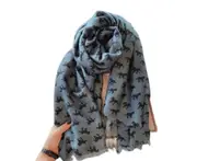 S72 180cm Grey Pony Print Fiber Scarf Thin Air Conditioning Shawl Outer Scarves Outdoor Evening Dresses Women