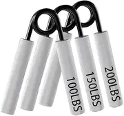 Grip Strengthener, Metal Grip Trainer 3 Set, 100LB/ 150LB/ 200LB No Slip Heavy-Duty Grip Strengthener, Great Wrist & Forearm Hand Exerciser, White