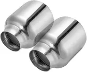 Car Silencers 1/2pcs 63mm-101mm Universal Car Exhaust Muffler Pipe Exhaust Tips Exhaust Pipe Stainless Steel Exhaust Muffler(2PCS)