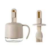 2pcs Glass Spices Jar with Extendable Spoon Practical Kitchen Glass Spices Jar Convenient Holders with Retractable Spoon