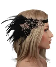 20s Headband Feather Great Gatsby Flapper Headpiece