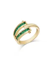 Bloomingdale's Fine Collection Emerald Bypass Ring in 14K Yellow Gold
