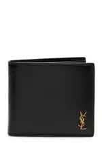 Saint Laurent Logo Leather Wallet - Black ONE SIZE