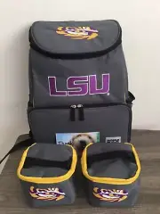 LSU LOUISIANA STATE UNIVERSITY TIGERS 6pc.PET WEEKENDER BACKPACK MOBILE GEAR NWT