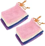 NOLITOY Face Wash Soap Bag Mesh Storage Pouch Drawstring Perfect for Gentle Exfoliation