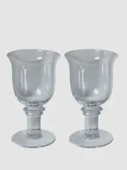 $40 Neiman Marcus Clear Glass Savannah Wine Goblets, Set of 2 | 8oz