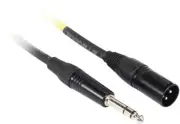 Rockville RCXMB3Y 3' Male REAN XLR to 1/4'' TRS Cable Yellow 100% Copper