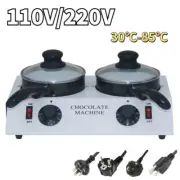Double Pot Electric Chocolate Melting Machine Butter Cheese Warmer Melter Fondue