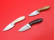 Custom Handmade 3Pcs Damascus Mini Pocket Knife Rose Wood Handle S531