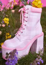 [Sugar Thrillz] Smore Sweetness Gingham Boots