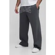 Mens Charcoal Plus Straight Leg Homme Joggers