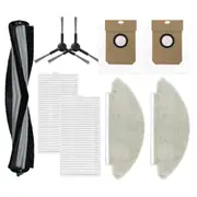 9PCS for Alpha 2 Pro / V5 Pro Robot Vacuum Cleaner Roller Side Brush Hepa Filter Mop Dust Bag Accessory