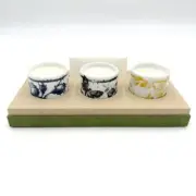 GUCCI Herbarium Print Candle Set Floral Design Porcelain New Rare