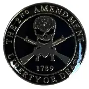 The 2nd Amendment 1789 Liberty Or Death Skull Motorcycle Hat Cap Lapel Pin