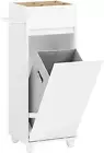 White Bathroom Laundry Storage Cabinet with Basket BZR159-W
