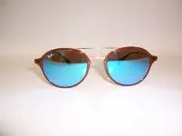 在飛比找Yahoo!奇摩拍賣優惠-光寳眼鏡城(台南)Ray-Ban最新款純鈦復古雙槓梨型,藍色