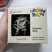 Vintage 1996 Warner Bros Rawcliffe Taz Pewter/Ceramic Coffee Mug Rare