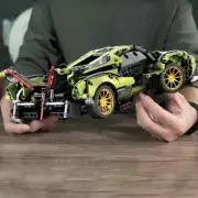 High quality, deail, Lamborghini green build block set 1:14 MOC racing car