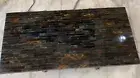 Blue Tiger Eye Stone Overlay Work Coffee Table Top Square Marble Entryway Table