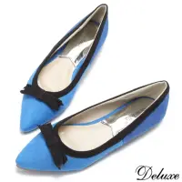在飛比找momo購物網優惠-【Deluxe】古典法式淑女蝴蝶鞋娃娃鞋(藍)