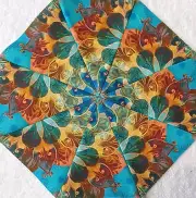 16 9.5" Venetian Flowers #1 Stack 'n Whack Quilt Blocks * Kaleidoscope