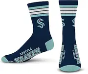 For Bare Feet NHL Seattle Kraken 4 Stripe Deuce Crew Socks