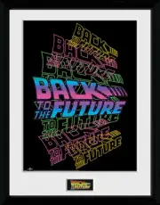 Back To The Future Neon 30 x 40cm Framed Collector Print