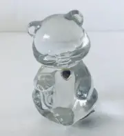 Fenton APRIL Birthday Bear Diamond Birthstone Glass Heart New W/ Label