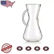 Borosilicate Glass Pour-Over Coffee Maker - 3-Cup Capacity for Iced Coffee