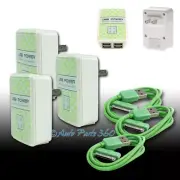 3X 4 USB PORT WALL ADAPTER+3FT CABLE POWER CHARGER GREEN FOR IPHONE 4S IPOD IPAD