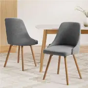 1 Set of 2 Artiss Dining Chairs Grey