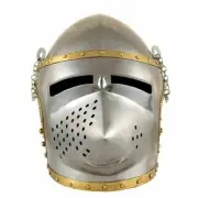 Medieval Steel Helmet Bascinet Armor Knight Wearable Face Steel Helmet