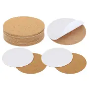 100x1mm Self-Adhesive Cork Coasters, 25pcs Round Cork Mats Cork Backing Sheets
