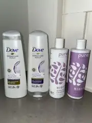Dove / pure zero Shampoo and Conditioner (pack of 4)