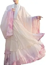 [BYONIC] Women's Clothes Tang Suit,Chinese Traditional Dress Hanfu Dress for Women Ming Dynasty Elegant Ink Ancient Costume Cosplay Suit 3 Piece Set