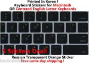 5 pcs Russian Orange Transparent Sticker Mac/Apple or Windows Centered Keyboard