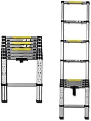 Telescoping Ladder, Telescoping Telescopic Extension Portable - Collap Telescoping Ladder Tallest Single Straight Style Climb Step Ladders, 6ft /7.5ft/ 17.7ft/ 20ft/ 20.3ft /21.5ft /22.8ft /26.2ft, Ex