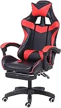 Reclining Gaming Chair Swivel PU Leather Office Chair Office Gaming Chair Armchair with Footrest for Home Office Furniture