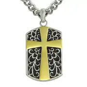 2020 GOLD duo two twone luxury dog tag pendant with chain INCLUDED