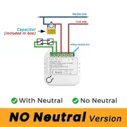 No Neutral Tuya WiFi Switch Module 2 Way Control Smart Life APP Smart Home Interruptor Mini Switch Work for Alexa Google Home