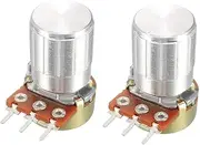 XYWHPGV WH148 2Pcs 5K Ohm Variable Resistors Single Turn Rotary Carbon Film Taper Potentiometer with Knobs(a561a 42857 e73f2 e294d 2ee6e b9975