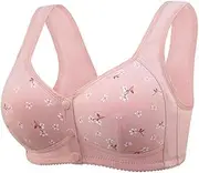 [HOMEREFROM] Bras for Older Women,Women's Bra Comfortable Front Closure Button Bra,Front Closure Bras for Women,No Underwire Poking