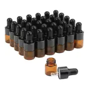 30Pcs Amber Glass Dropper Bottles Mini Empty Sample Vials Essential Oil Droppin