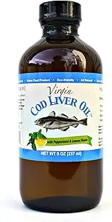 Virgin Cod Liver Oil - Natural, Wild Caught & Fresh Tasting (Lemon and Peppermint Flavored)